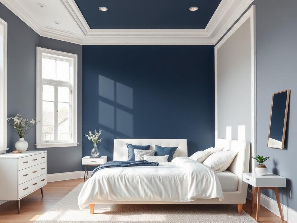 Bedroom + accent wall — North York